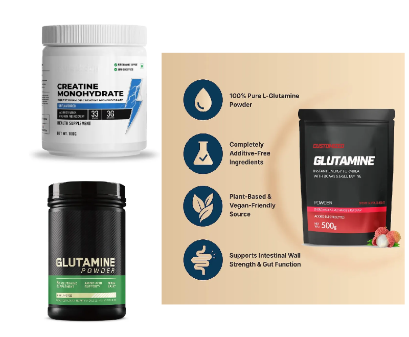 Bundle of Advanced Creatine + Glutamine Powder and Muscle Recovery Glutamine Powder